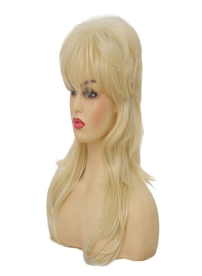 Dai Cloud Blonde Mullet Wigs for women Shaggy Layered Wig with Bangs Shoulder Length Soft Natural Wavy Shags Wig 80s Rocker Halloween Daily Party Costume Use - Image 4